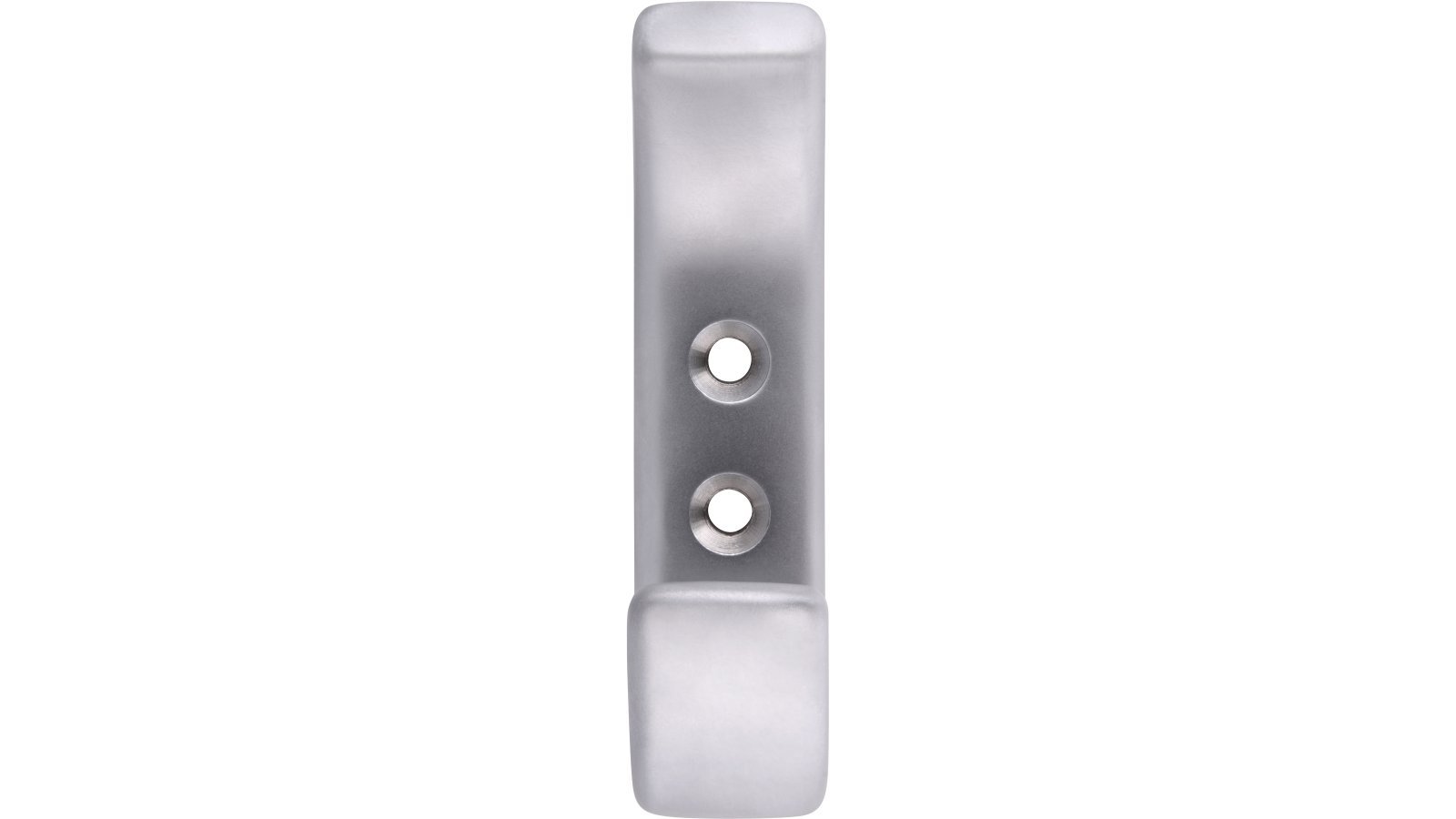 Haken Bedburg Druckguss chrom matt - 84 mm lang  vor weißem Hintergrund