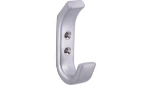 Haken Bedburg Druckguss chrom matt - 84 mm lang  vor weißem Hintergrund