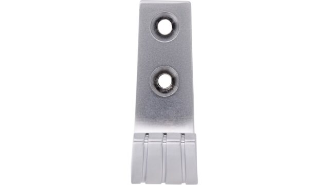 Haken Burgwedel Druckguss chrom matt - 52 mm lang  vor weißem Hintergrund