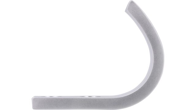 Haken Burgwedel Druckguss chrom matt - 52 mm lang  vor weißem Hintergrund