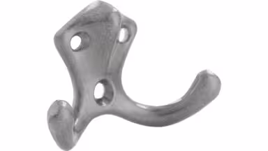 Haken Emmerich Druckguss silber natur glänzend - 39 mm lang vor weißem Hintergrund