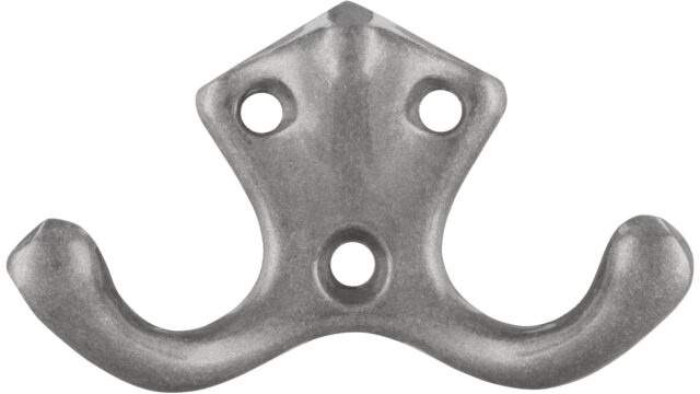 Haken Emmerich Druckguss silber natur glänzend - 39 mm lang  vor weißem Hintergrund