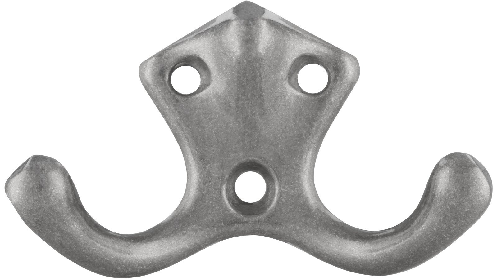 Haken Emmerich Druckguss silber natur glänzend - 39 mm lang  vor weißem Hintergrund