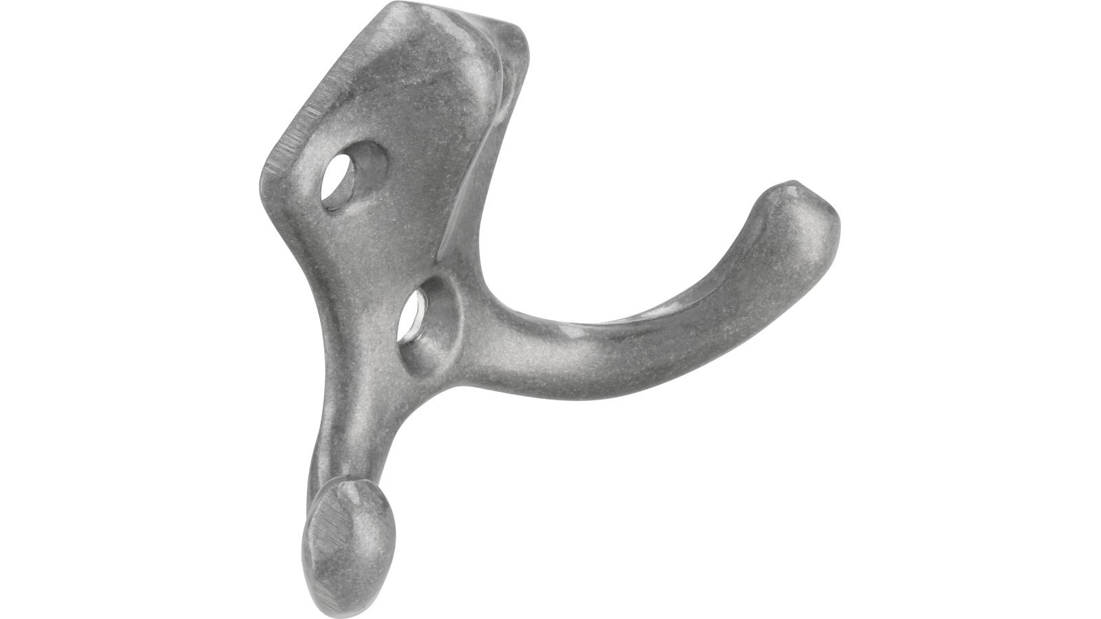Haken Emmerich Druckguss silber natur glänzend - 39 mm lang  vor weißem Hintergrund