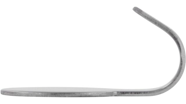 Haken Emstek Edelstahl fein geschliffen - 39 mm lang  vor weißem Hintergrund
