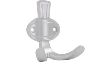 Haken Forchheim Druckguss chrom matt - 76 mm lang  vor weißem Hintergrund