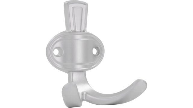 Haken Forchheim Druckguss chrom matt - 76 mm lang  vor weißem Hintergrund