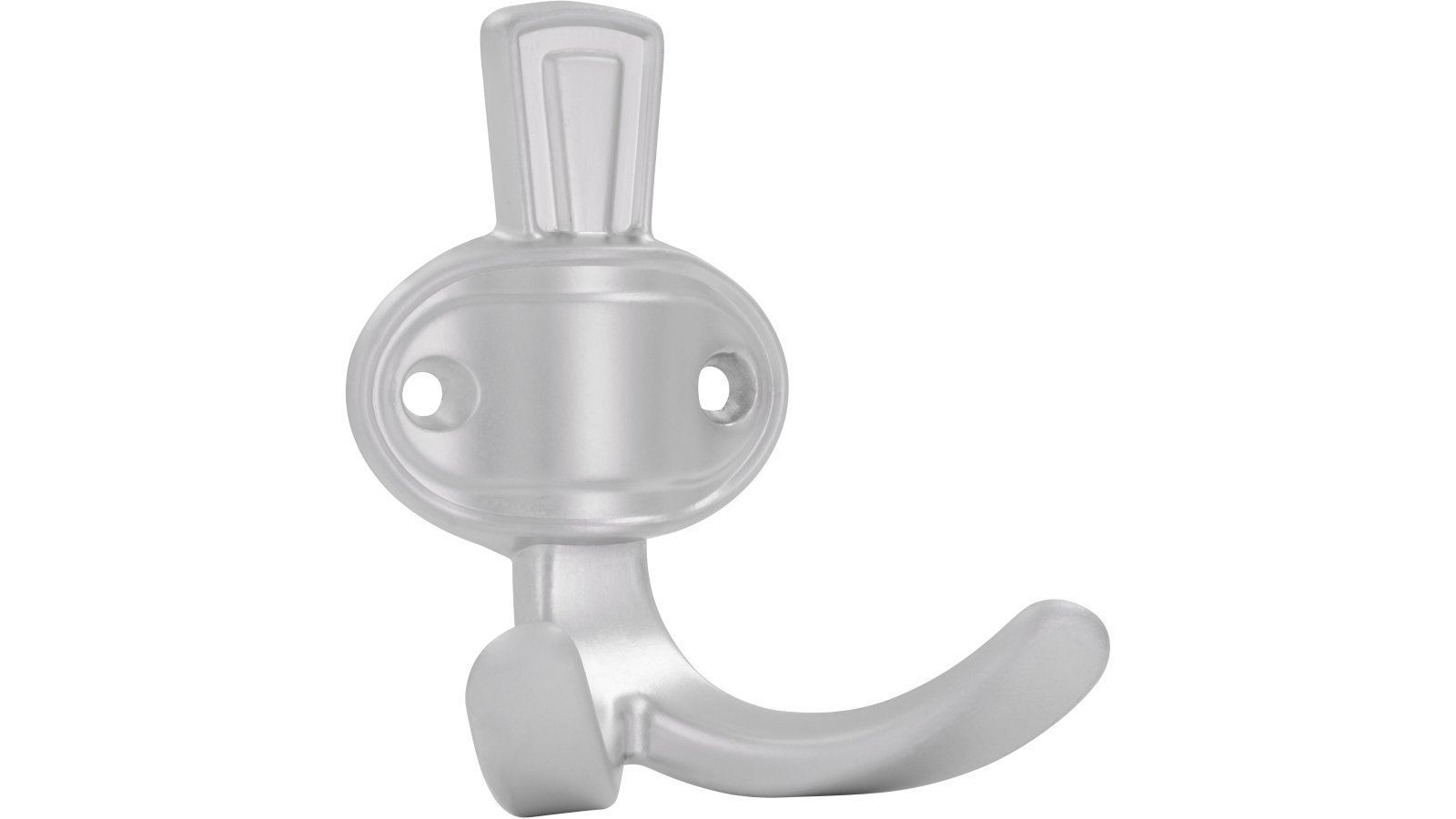 Haken Forchheim Druckguss chrom matt - 76 mm lang  vor weißem Hintergrund