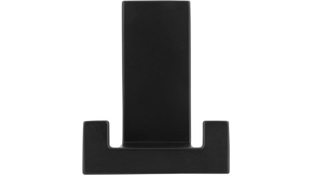 Haken Goldenstedt Druckguss schwarz matt pulverbeschichtet - 52 mm lang  vor weißem Hintergrund