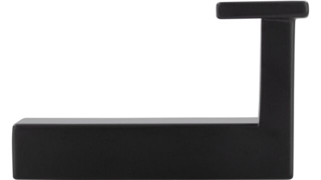 Haken Goldenstedt Druckguss schwarz matt pulverbeschichtet - 52 mm lang  vor weißem Hintergrund
