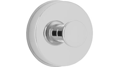 Haken Gottmadingen Druckguss - Kunststoff chrom glänzend - 50 mm lang vor weißem Hintergrund