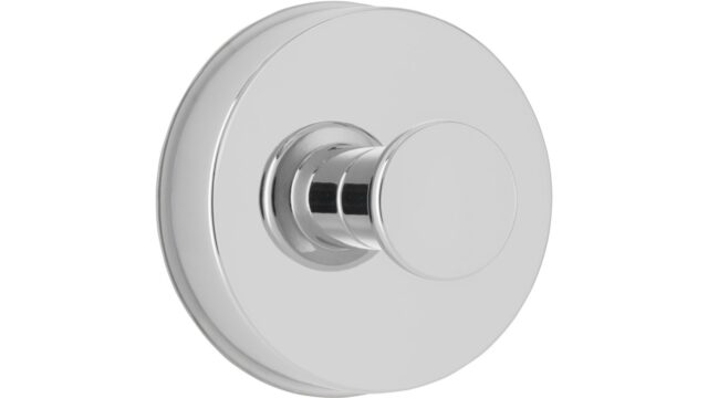 Haken Gottmadingen Druckguss - Kunststoff chrom glänzend - 50 mm lang vor weißem Hintergrund