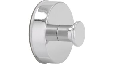 Haken Gottmadingen Druckguss - Kunststoff chrom glänzend - 50 mm lang  vor weißem Hintergrund