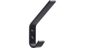 Haken Grünberg Aluminium schwarz matt pulverbeschichtet - 120 mm lang  vor weißem Hintergrund