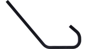 Haken Grünberg Aluminium schwarz matt pulverbeschichtet - 120 mm lang  vor weißem Hintergrund