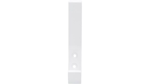 Haken Grünberg Aluminium reinweiß pulverbeschichtet - 120 mm lang  vor weißem Hintergrund