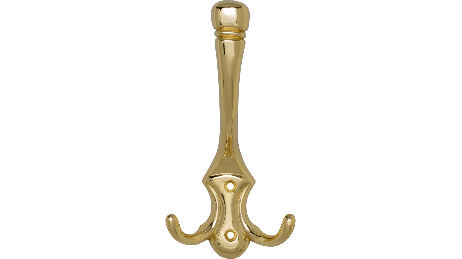 Haken Gütersloh Druckguss glänzend vermessingt - 170 mm lang  vor weißem Hintergrund