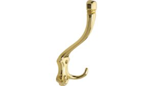 Haken Gütersloh Druckguss glänzend vermessingt - 170 mm lang  vor weißem Hintergrund