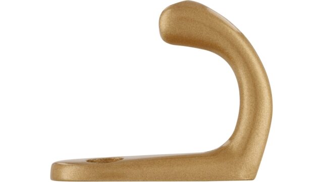 Haken Haan Druckguss gold matt pulverbeschichtet - 41 mm lang  vor weißem Hintergrund