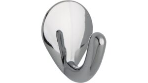 Haken Heidenheim Druckguss chrom glänzend - 37 mm lang vor weißem Hintergrund