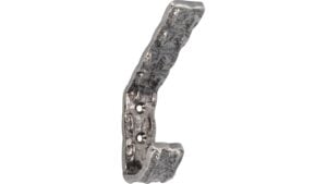 Haken Hettstedt Druckguss altsilberfarbig - 120 mm lang  vor weißem Hintergrund