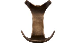 Haken Hilterd Druckguss messing schwarz gebürstet - 91 mm lang  vor weißem Hintergrund