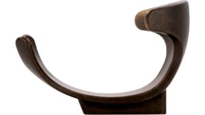 Haken Hilterd Druckguss messing schwarz gebürstet - 91 mm lang  vor weißem Hintergrund