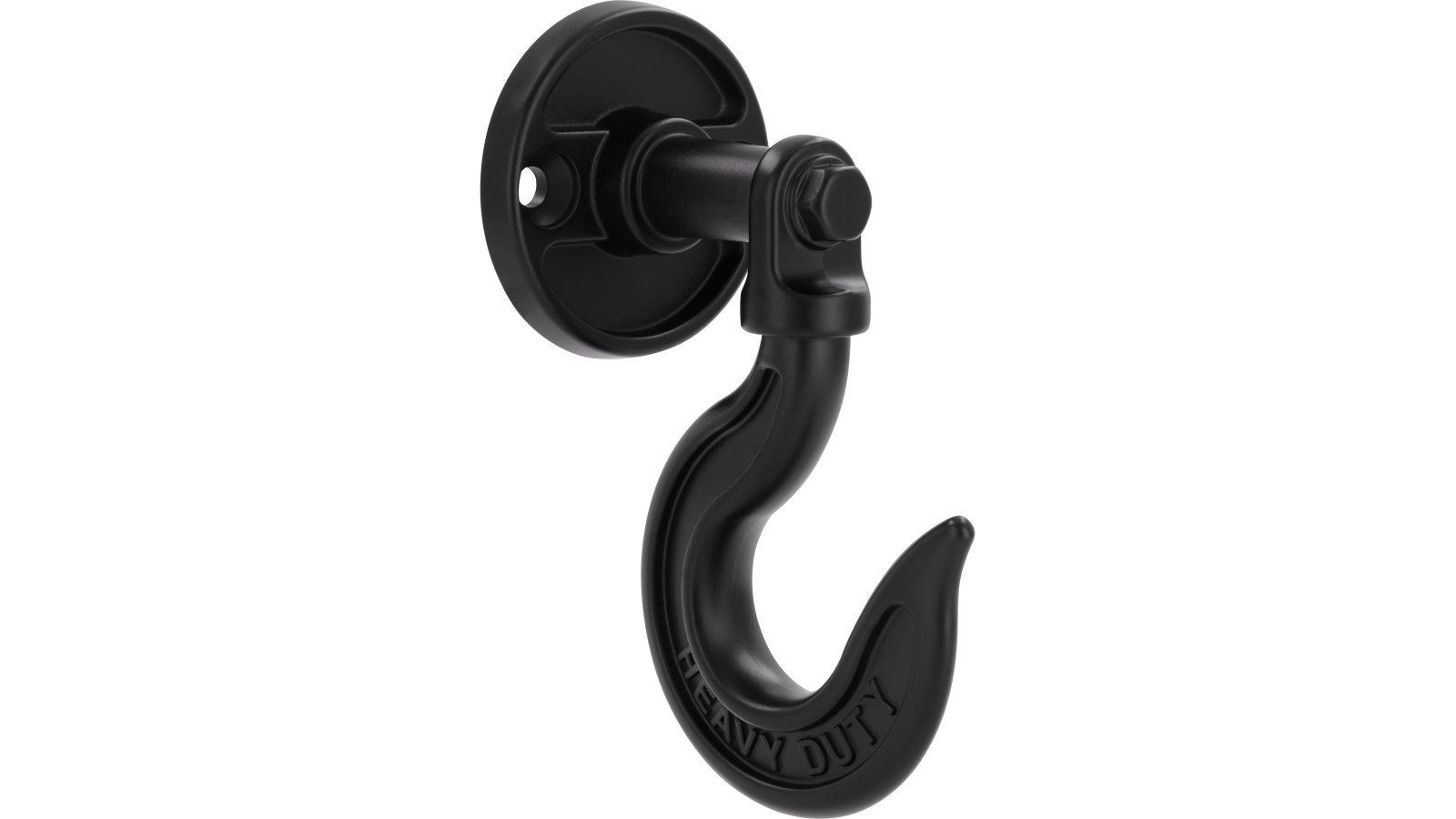 Haken Hohenmölsen Druckguss schwarz matt pulverbeschichtet - 87 mm lang  vor weißem Hintergrund