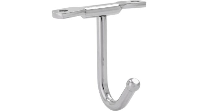 Haken Illertissen Stahl chrom glänzend 3 stück - 34 mm lang  vor weißem Hintergrund