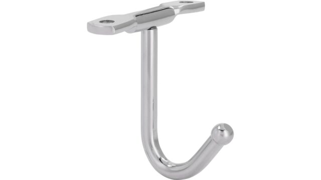 Haken Illertissen Stahl chrom glänzend 3 stück - 34 mm lang  vor weißem Hintergrund