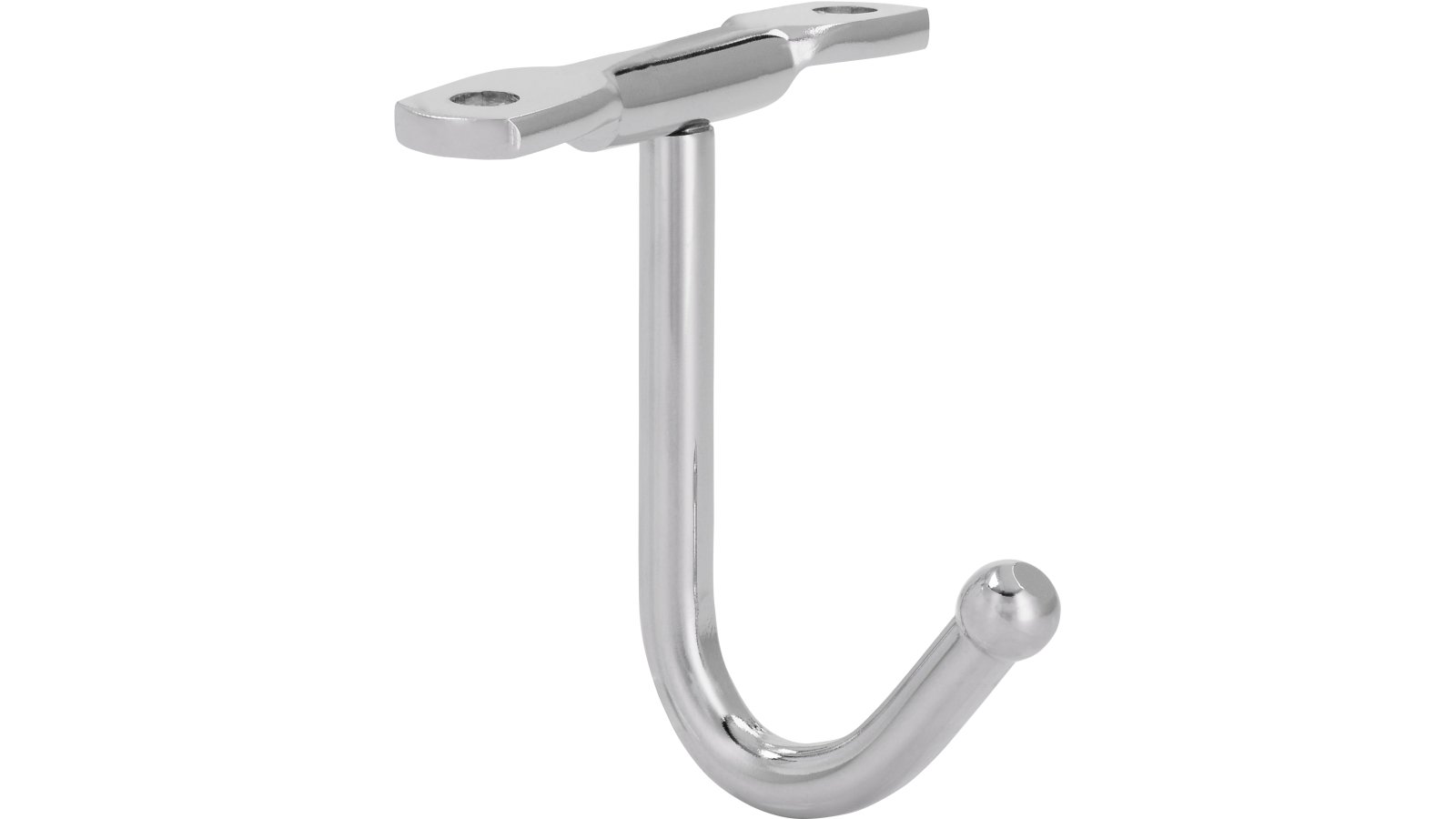 Haken Illertissen Stahl chrom glänzend 3 stück - 34 mm lang  vor weißem Hintergrund