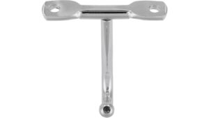 Haken Illertissen Stahl chrom glänzend 3 stück - 34 mm lang  vor weißem Hintergrund
