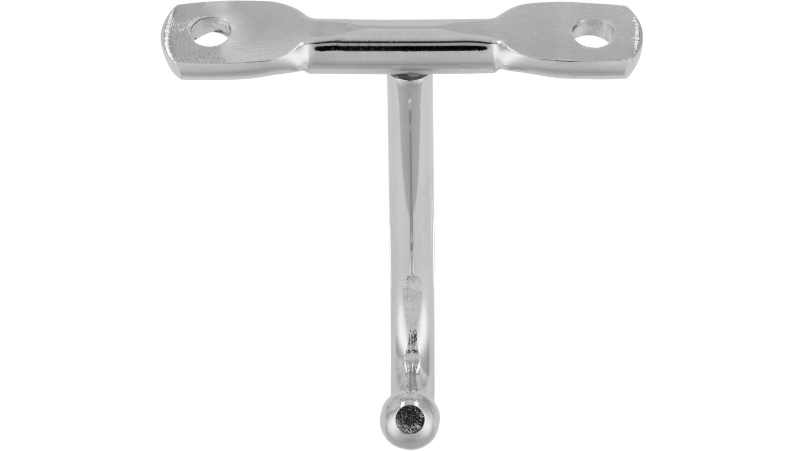 Haken Illertissen Stahl chrom glänzend 3 stück - 34 mm lang  vor weißem Hintergrund