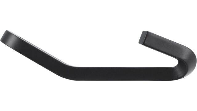 Haken Kirchhundem Druckguss schwarz matt pulverbeschichtet - 118 mm lang  vor weißem Hintergrund