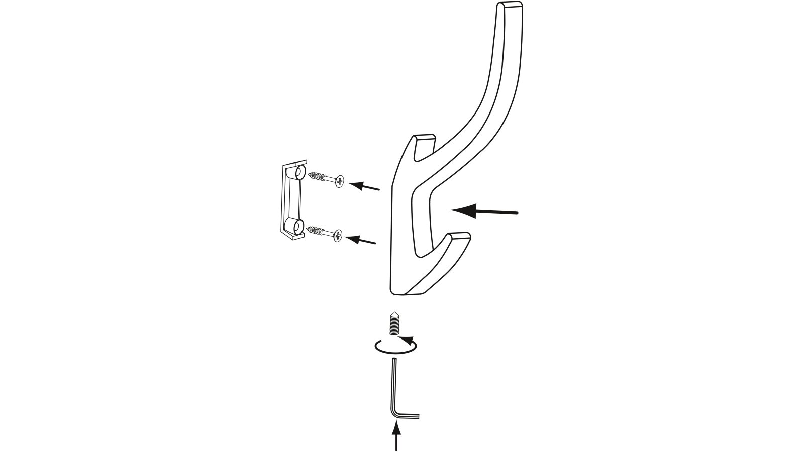 Haken Kolkwitz Druckguss gold matt gebürstet - 150 mm lang  vor weißem Hintergrund