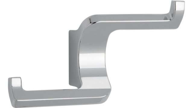 Haken Kranenburg Druckguss chrom glänzend - 63 mm lang  vor weißem Hintergrund