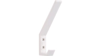 Haken Langenau Kunststoff weiß - 135 mm lang  vor weißem Hintergrund