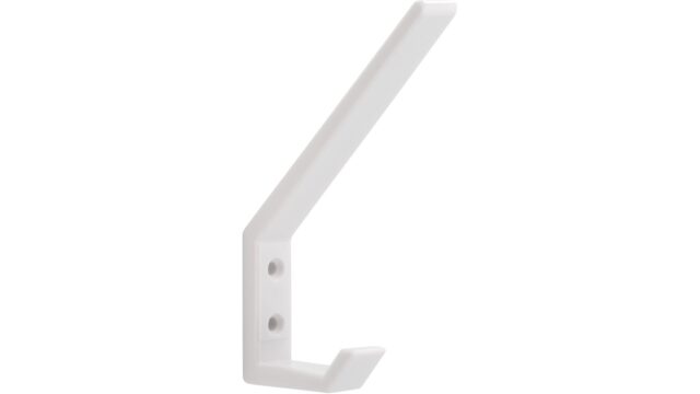 Haken Langenau Kunststoff weiß - 135 mm lang  vor weißem Hintergrund