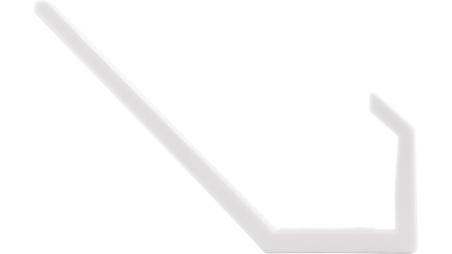 Haken Langenau Kunststoff weiß - 135 mm lang  vor weißem Hintergrund
