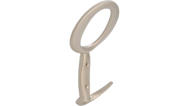 Haken Lübbecke Druckguss matt vernickelt - 147 mm lang  vor weißem Hintergrund