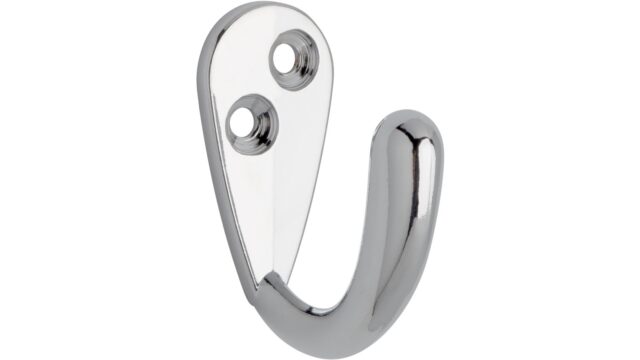 Haken Neukirchen Druckguss chrom glänzend - 43 mm lang  vor weißem Hintergrund