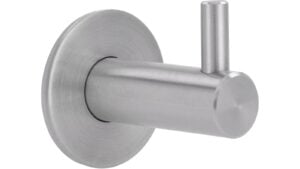 Haken Nottuln Edelstahl fein geschliffen - 38 mm lang  vor weißem Hintergrund