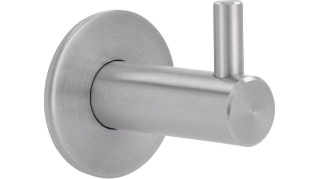 Haken Nottuln Edelstahl fein geschliffen - 38 mm lang  vor weißem Hintergrund