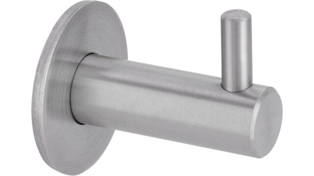 Haken Nottuln Edelstahl fein geschliffen - 38 mm lang  vor weißem Hintergrund