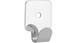 Haken Odenthal Stahl chrom glänzend - 41 mm lang  vor weißem Hintergrund