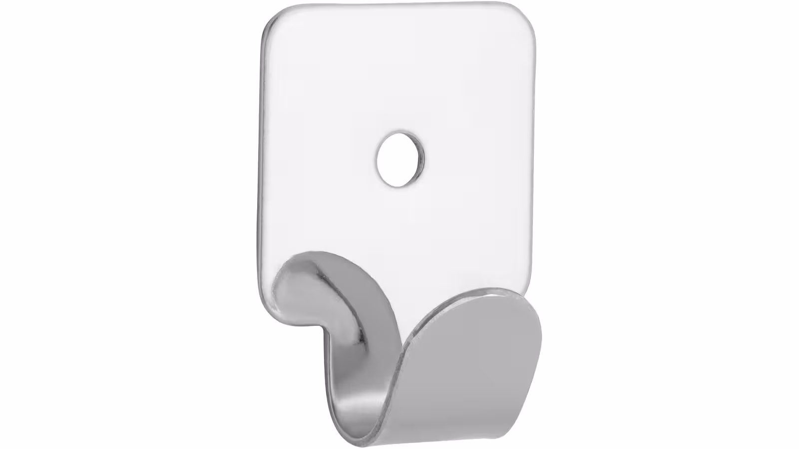Haken Odenthal Stahl chrom glänzend - 41 mm lang vor weißem Hintergrund