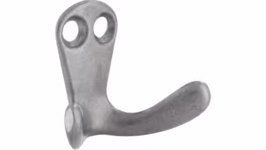 Haken Oelde Druckguss silber natur glänzend - 33 mm lang  vor weißem Hintergrund