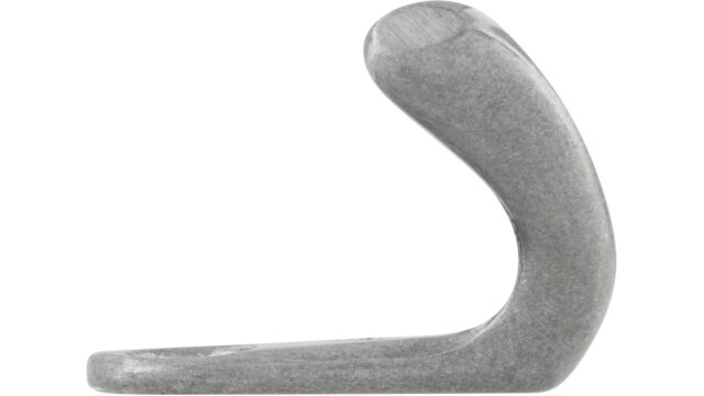 Haken Oelde Druckguss silber natur glänzend - 33 mm lang  vor weißem Hintergrund