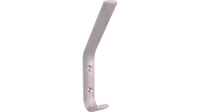 Haken Quickborn Druckguss matt vernickelt - 150 mm lang  vor weißem Hintergrund