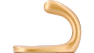 Haken Rhede Druckguss gold matt pulverbeschichtet - 35 mm lang  vor weißem Hintergrund